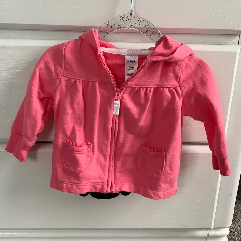 Carter’s, 6 months, zip up hooded sweatshirt